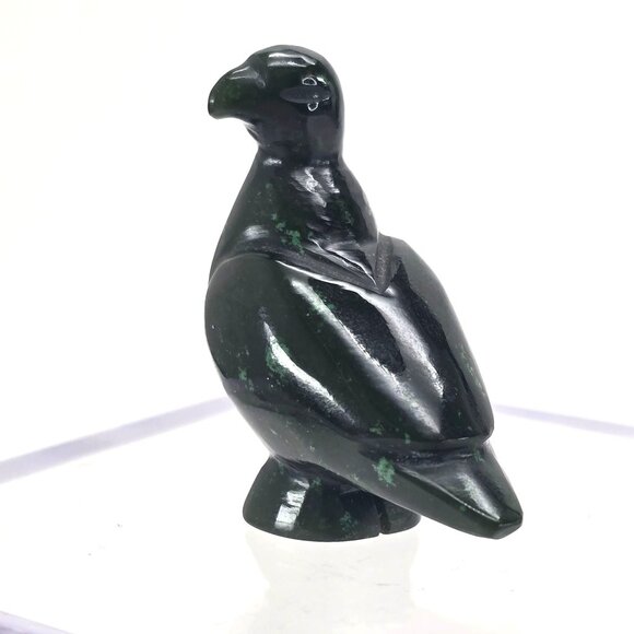 Malachite Pigeon Bird Sculpture Figurine Green Stone Carved Animal je165